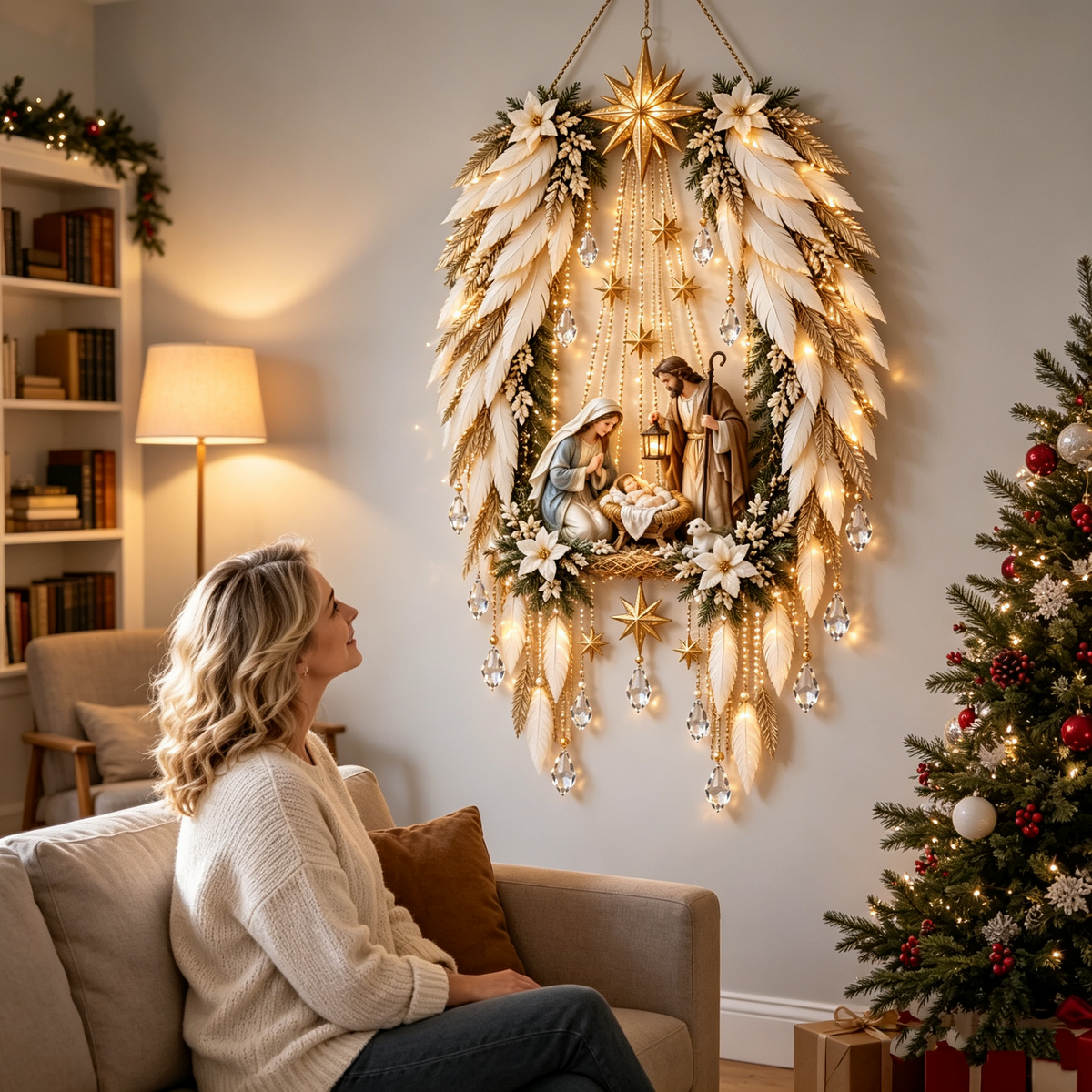 Corona de Ángel con Nacimiento Iluminado