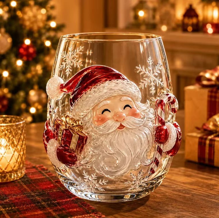 Vasos de cristal con Diseño Navideño 3D