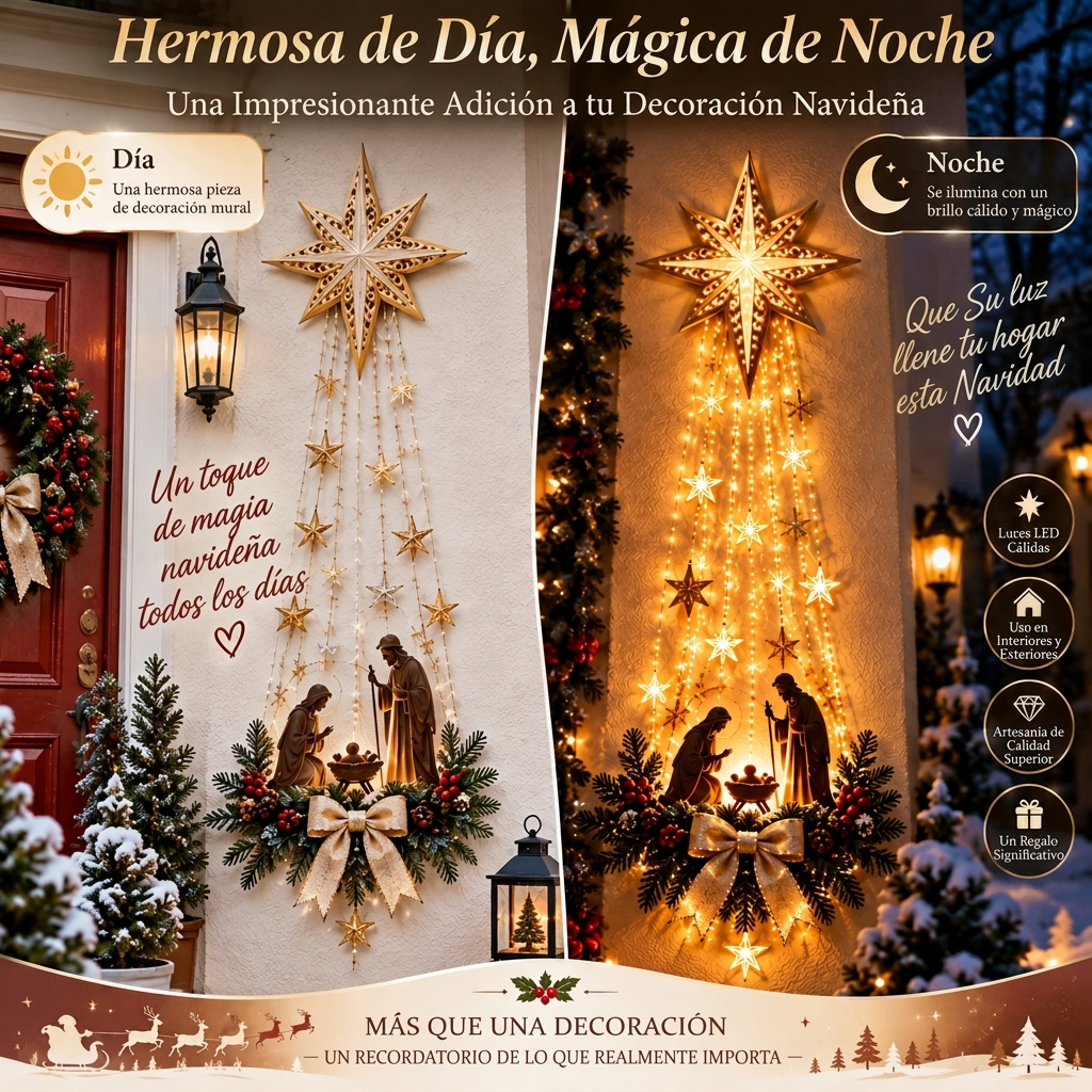 Decoración de Nacimiento Iluminado para Pared