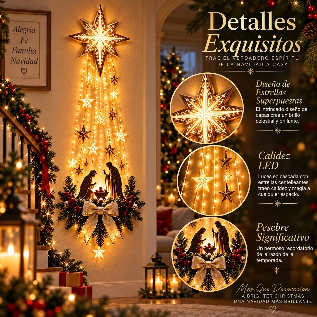 Decoración de Nacimiento Iluminado para Pared