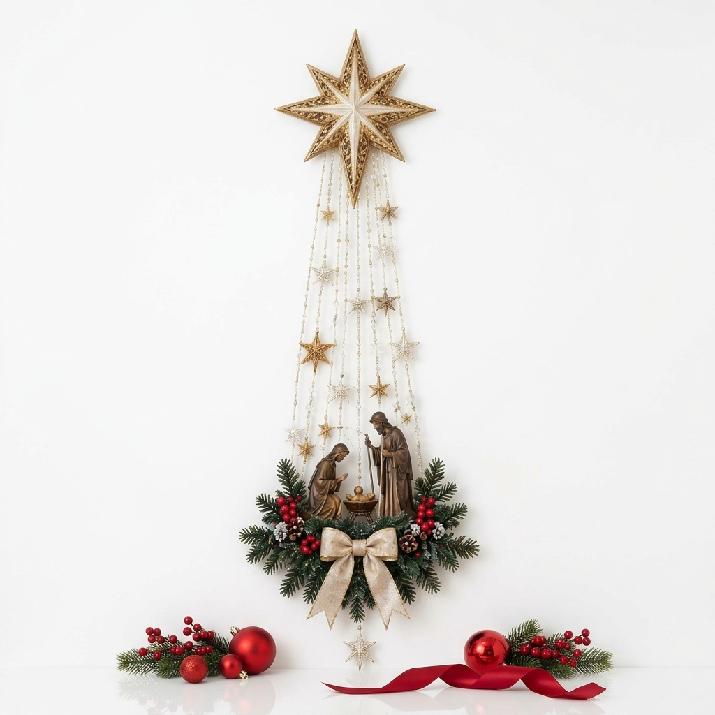 Decoración de Nacimiento Iluminado para Pared