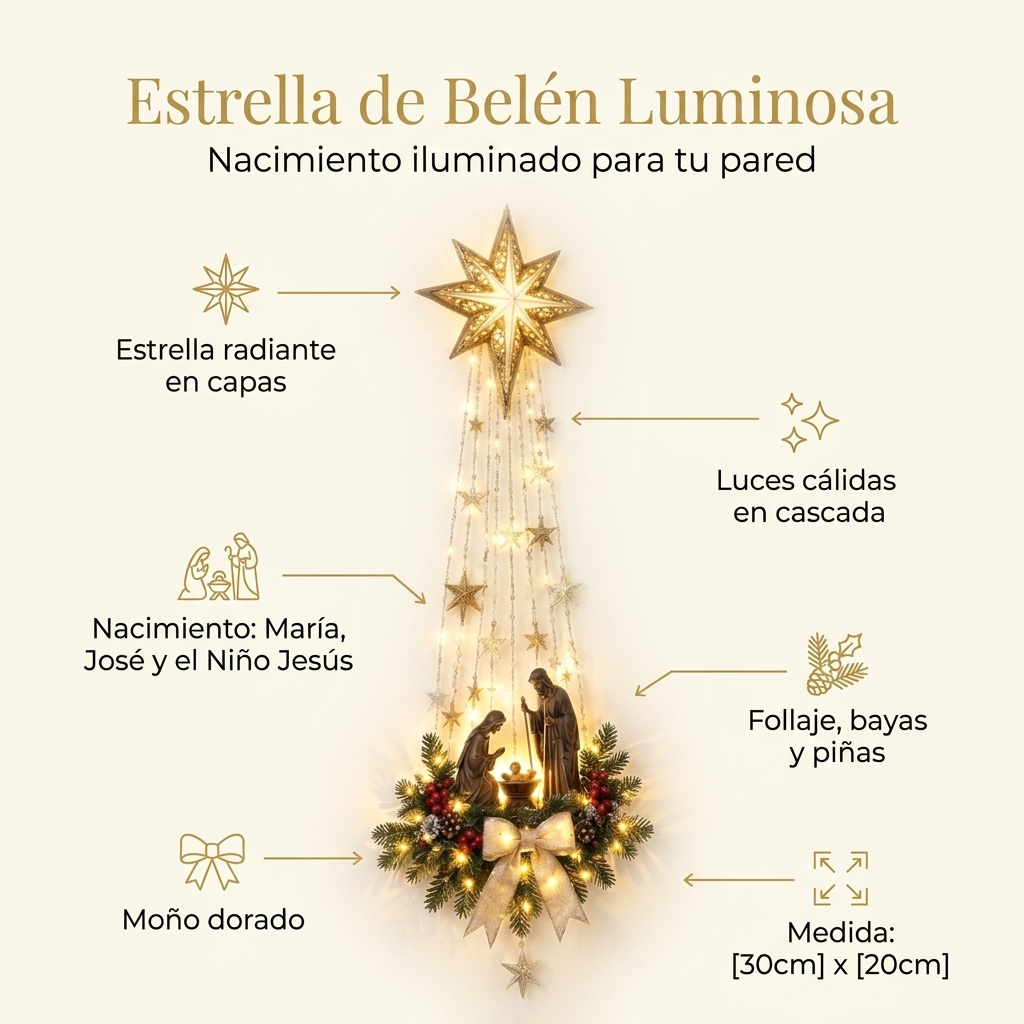 Decoración de Nacimiento Iluminado para Pared