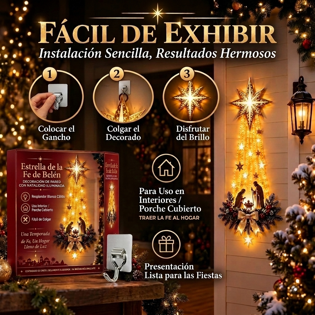 Decoración de Nacimiento Iluminado para Pared