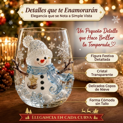 Vasos de cristal con Diseño Navideño 3D