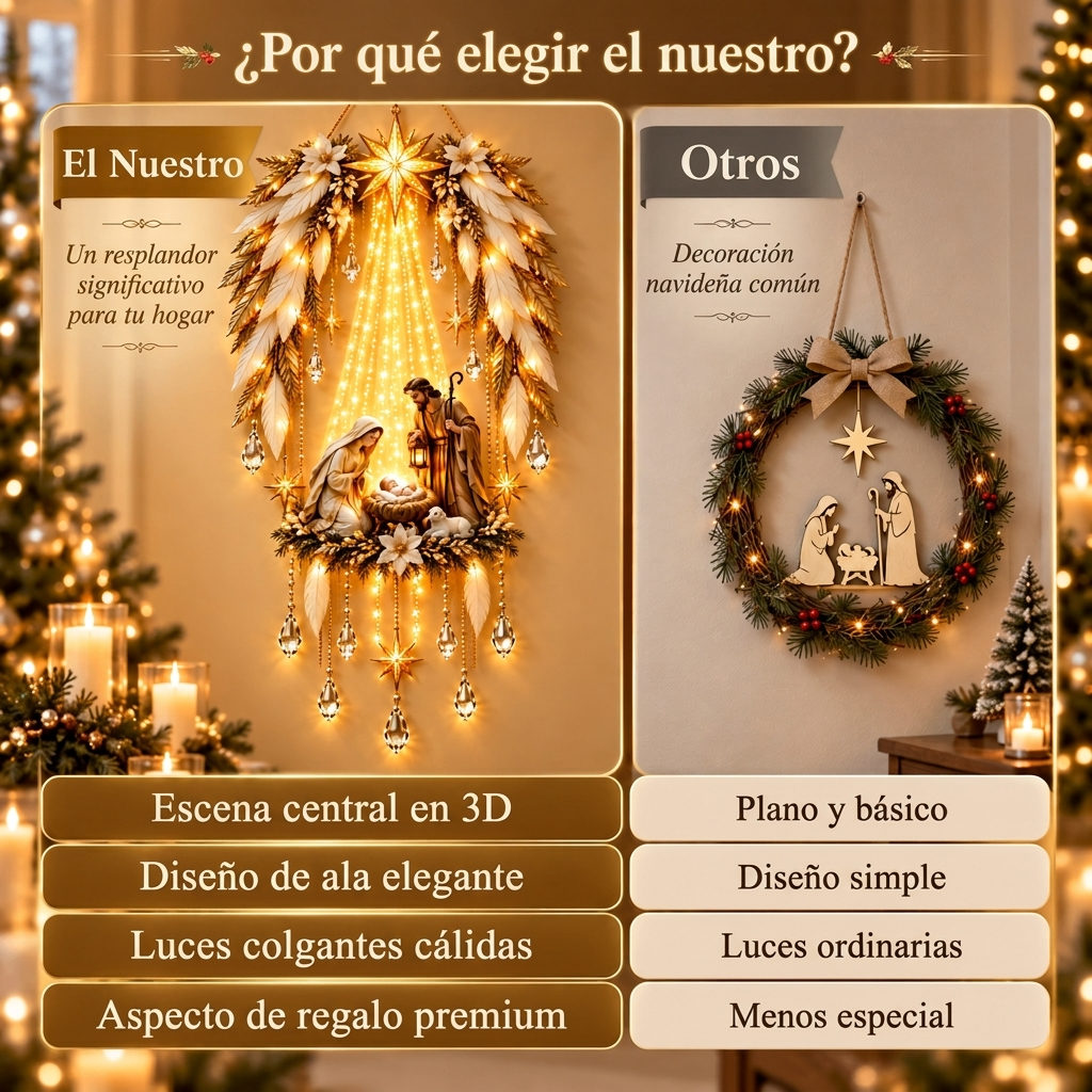 Corona de Ángel con Nacimiento Iluminado