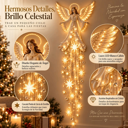 Decoración de Ángel con Cascada de Luces