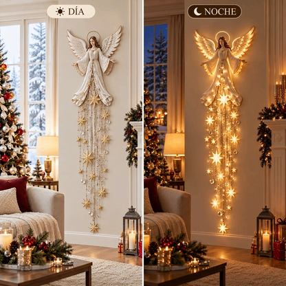 Decoración de Ángel con Cascada de Luces